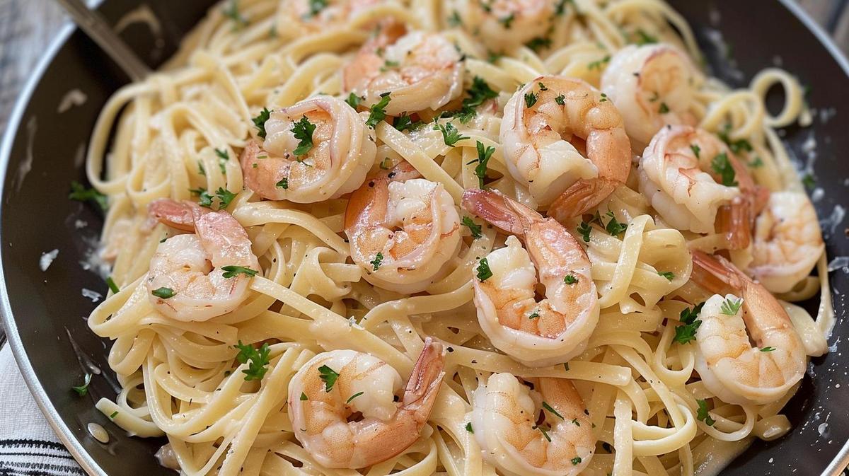 creamy shrimp scampi pasta