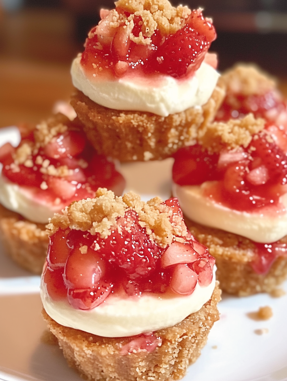 Mini Strawberry Crunch Cheesecake Bites