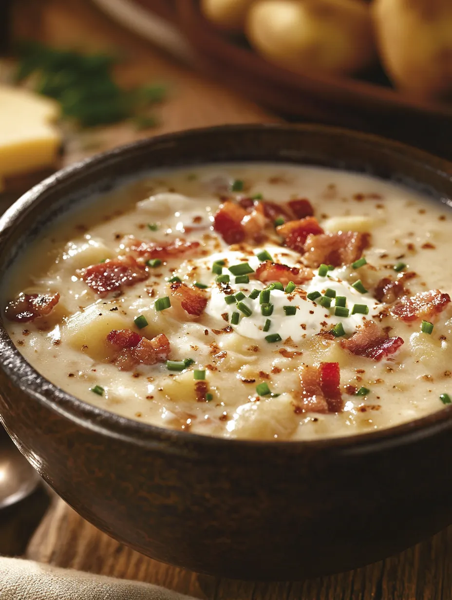 Nothing warms the soul quite like a steaming bowl of Creamy Potato and Bacon Soup! This comforting dish is a velvety mixture that combines the earthy flavors of Yukon gold potatoes with crispy bacon and a delightful tang from sour cream. Perfect for chilly evenings or cozy gatherings, this soup is a dish you’ll want to enjoy again and again. It stands out not only for its luscious texture but also for the richness imparted by creamy ingredients and a hint of bacon joyously mingling with every spoonful!