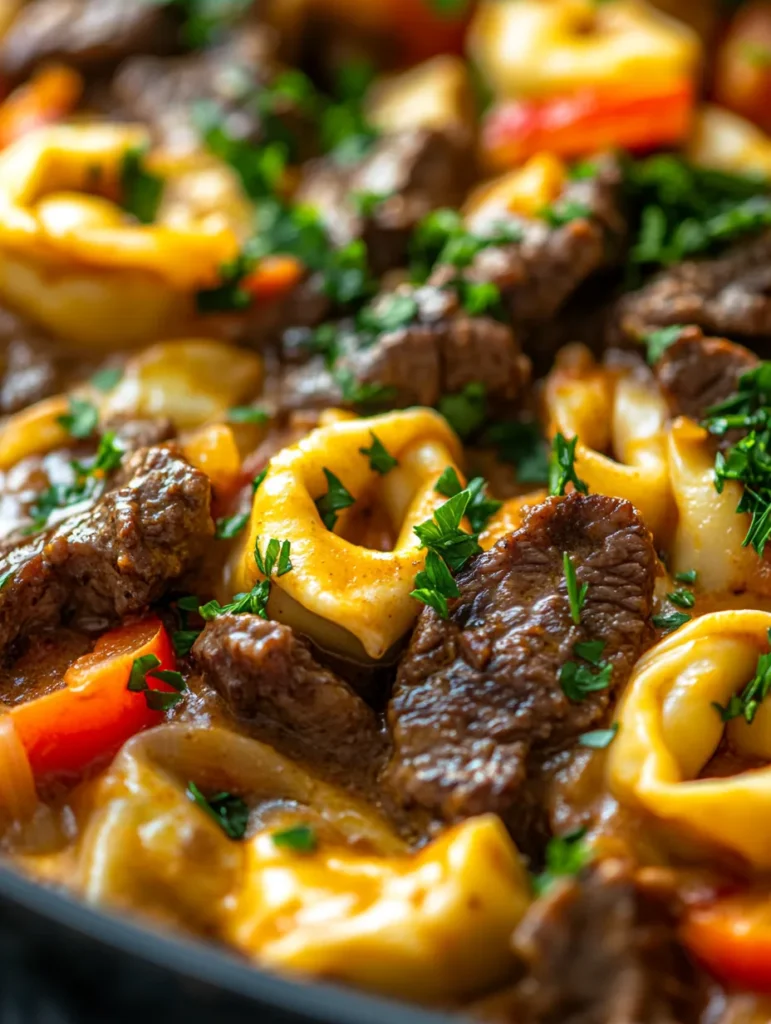 Imagine a dish that combines the hearty flavors of a classic cheesesteak with the tender comfort of cheese tortellini. The Cheesesteak Tortellini in Rich Provolone Sauce is a sumptuous twist on two beloved meals, bringing the best of both worlds to your dinner table. This recipe is perfect for anyone seeking to satisfy their cheesy cravings while enjoying the delightful textures of pasta and steak. Whether it's a family dinner or a gathering with friends, this dish is sure to impress!