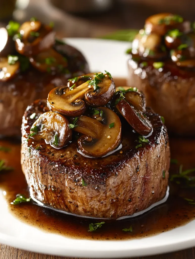 Imagine serving a perfectly cooked filet mignon, plated exquisitely and topped with a rich, savory mushroom sauce. This filet mignon with mushroom sauce recipe is the epitome of a gourmet dining experience right in your home. Whether it's a special celebration or a romantic dinner for two, this dish will impress your guests and tantalize your taste buds. With its tender texture and flavorful sauce, it’s a true classic that brings elegance to any occasion.