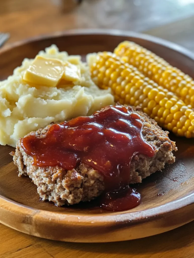 If you’re craving a meal that brings back fond memories and warms your heart, look no further than this Comfort Plate Delight. This ultimate comfort food features a savory meatloaf with a buttery side of mashed potatoes and sweet corn, making it a go-to dish for family gatherings or cozy evenings at home. The combination of flavors and textures—rich and hearty meatloaf, creamy mashed potatoes, and subtly sweet corn—creates a dish that is both satisfying and nostalgic.