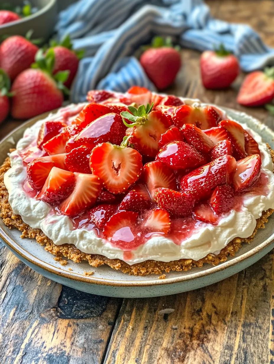 If you're searching for a dessert that beautifully balances sweet and salty flavors, look no further than Strawberry Pretzel Delight! This vibrant dish is a crowd-pleaser, combining a crunchy pretzel crust with creamy layers of sweet cream cheese and fresh strawberries. The juxtaposition of textures—from the crispiness of the pretzels to the smoothness of the cream cheese to the refreshing burst of strawberry gelatin—makes this treat truly special. Perfect for picnics, parties, or a tempting finish to any meal, this delightful recipe will have everyone coming back for seconds!