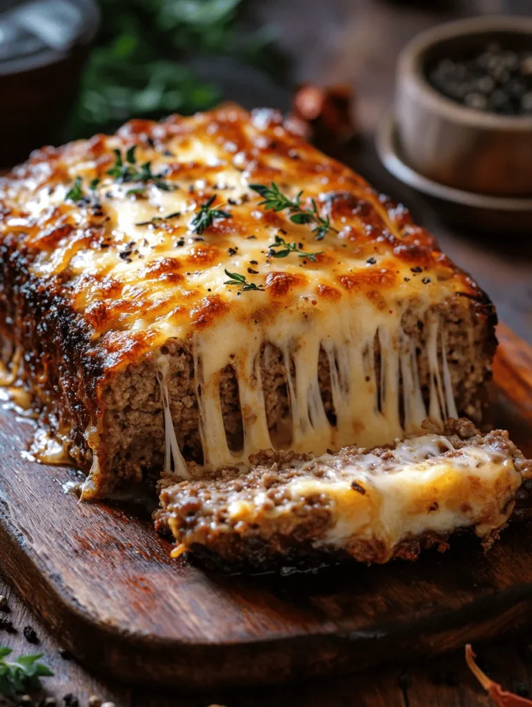 If you're on the hunt for a hearty, flavor-packed dish that warms the soul, look no further than this Savory Onion Meatloaf with Fondant Swiss Cheese. Combining the rich flavors of ground beef and pork with the aromatic sweetness of onions, this meatloaf is then generously topped with a velvety Swiss cheese sauce. It’s the comfort food you didn’t know you needed, perfect for family dinners or cozy gatherings. This recipe is not only a hit for its taste but also for the nostalgia it invokes—there’s something about meatloaf that's deeply comforting, reminding many of weekend family meals.