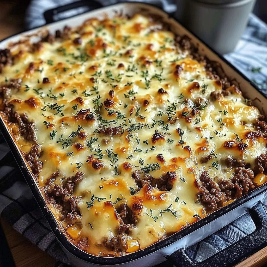 The Low-Carb Keto Ground Beef Casserole is the perfect meal for those looking to enjoy a hearty, comforting dish without derailing their low-carb or keto lifestyle. This casserole combines juicy ground beef, tender cauliflower rice, vibrant veggies, and an indulgent blend of cheeses. With its creamy, cheesy texture and rich flavor, it's guaranteed to be a hit with the entire family.