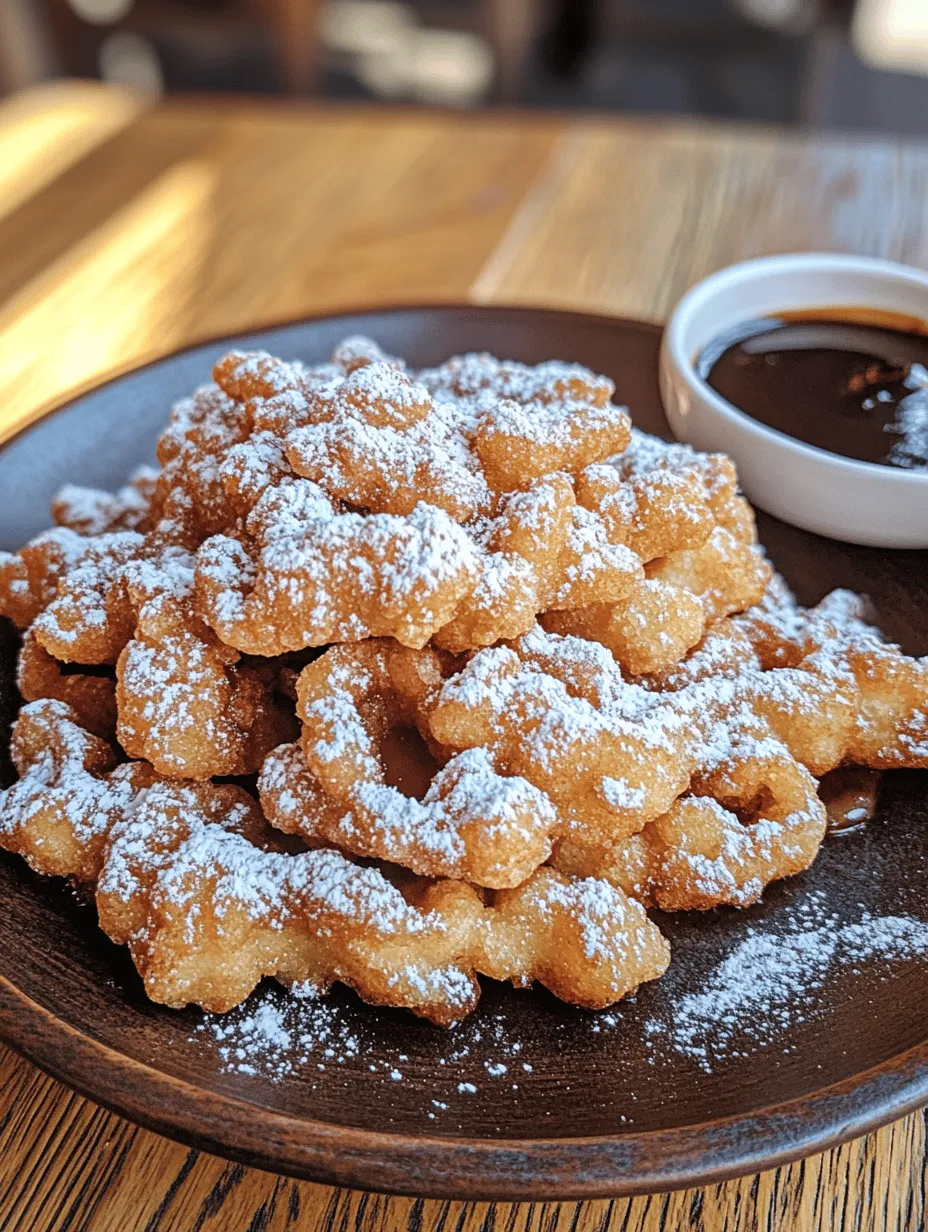 Indulge in the delightful world of Funnel Cake Bites Delight! These bite-sized, crispy treats are reminiscent of carnival days filled with laughter and fun, but you can easily bring the joy of fairs right to your kitchen. Imagine sinking your teeth into golden-brown morsels dusted with powdered sugar – they are a heavenly blend of crispy exterior and soft, fluffy interior. Perfect for family gatherings, parties, or simply as an afternoon snack, these mini funnel cakes promise to become a cherished favorite in your home.