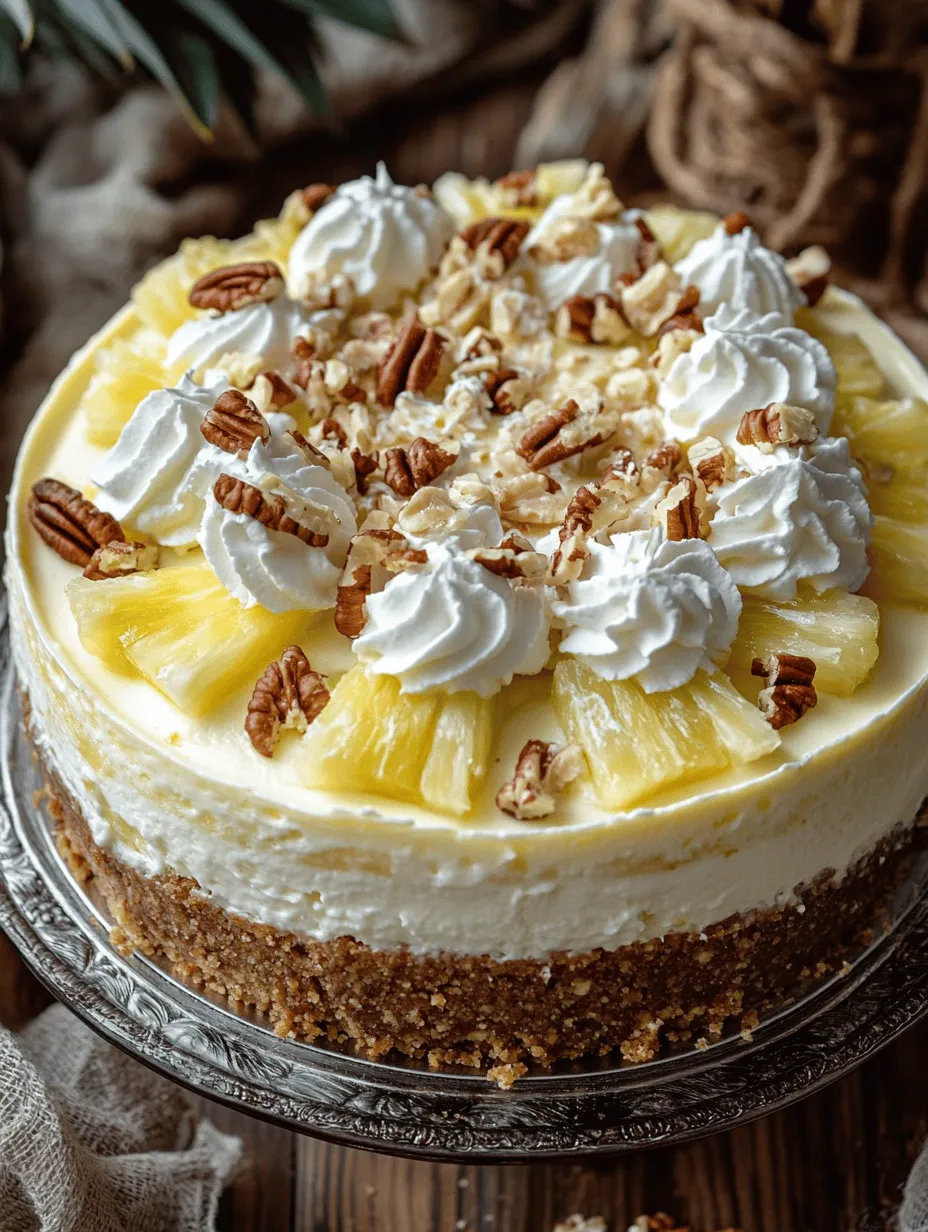 Indulge in the creamy decadence of our White Chocolate Pineapple Pecan Cheesecake — a dessert that brings the tropical vibes right to your table! With a buttery graham cracker crust, rich cream cheese filling laced with crushed pineapple, and the sweet allure of melted white chocolate, this cheesecake is the highlight of any gathering. Perfect for celebrations or simply a sweet treat at home, this recipe is sure to impress family and friends alike.