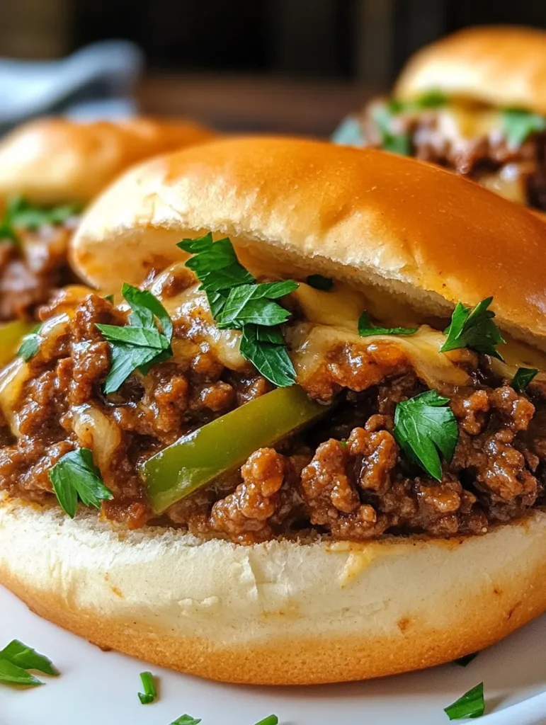 If you're craving a hearty, comforting meal that combines the best of two iconic dishes, look no further than these Philly Cheese Steak Sloppy Joes! Imagine tender, flavorful ground beef mixed with sautéed veggies, all topped with gooey provolone cheese and served on a toasted bun. This dish is not only a crowd-pleaser but also easy to whip up in just 30 minutes, making it perfect for a family weeknight dinner or a weekend gathering with friends.