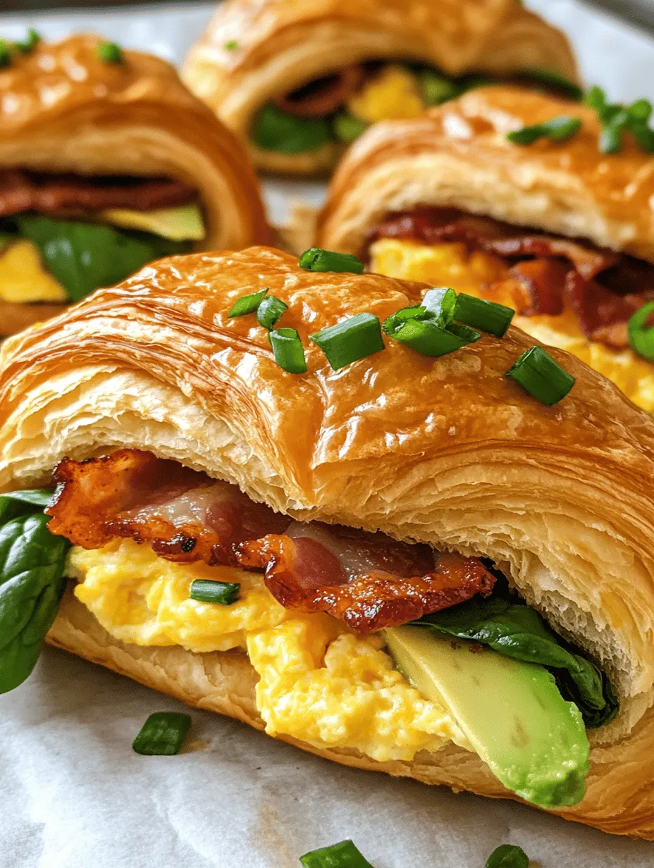 Imagine waking up to the warm, buttery aroma of freshly baked croissants wafting through your kitchen. The Flaky Dreamy Croissant Breakfast Sandwiches are the epitome of a luxurious breakfast. These sandwiches are packed with fluffy scrambled eggs, crispy bacon, creamy avocado, and vibrant spinach, all nestled within the flaky embrace of a buttery croissant. Perfect for weekend brunches or a special breakfast treat, this dish is sure to impress family and friends alike!