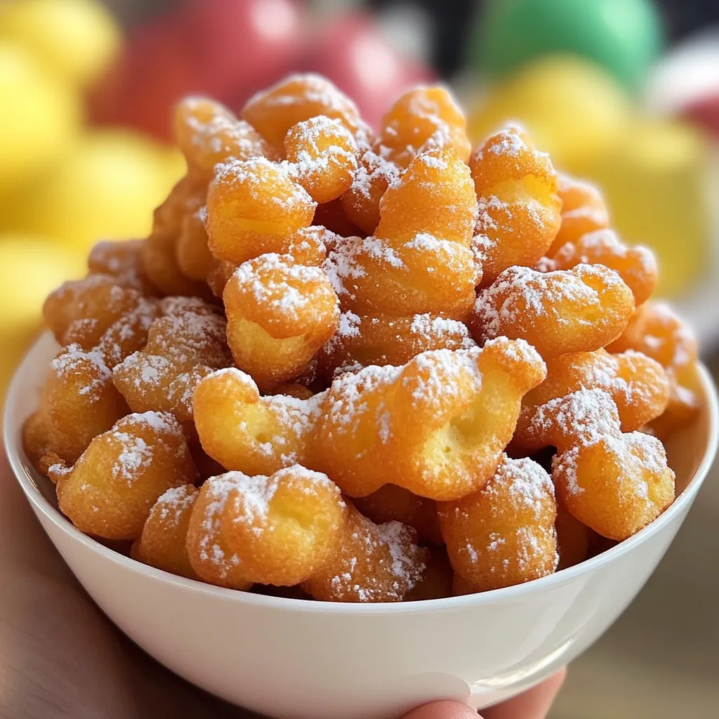 Funnel cake bites are a miniaturized version of the classic carnival treat we all love. With their crispy golden exterior and fluffy, tender inside, these bite-sized delights are easy to make and even easier to enjoy. Whether you're hosting a party, treating your family, or satisfying a sweet tooth, these mini funnel cakes are sure to be a hit!