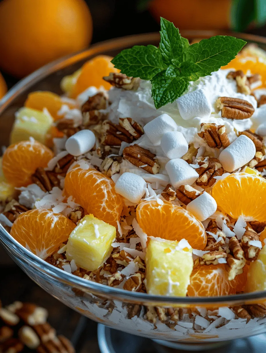 If you're in search of a refreshing and vibrant salad that captures the essence of summer, look no further than this Orange Dreamsicle Salad! This delightful dish melds the sweetness of oranges and pineapple with the creaminess of Greek yogurt and whipped topping, reminiscent of your favorite childhood ice cream treat. With its bright colors and luscious textures, this salad is not just a treat for the taste buds but for the eyes as well! Perfect for barbecues, potlucks, or simply as a light dessert, this recipe is sure to become a favorite in your household!