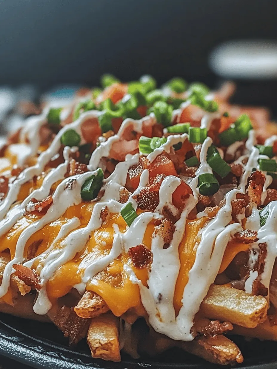 Imagine sinking your teeth into a plate of Ultimate Loaded Bacon Cheese Fries—crispy, golden fries topped with melted cheddar cheese, savory crumbled bacon, and a rich drizzle of sour cream. Whether you're hosting a game day party or indulging in a cozy night in, these fries are the ultimate comfort food that will leave everyone craving more! The combination of flavors and textures makes them impossible to resist, ensuring they become a staple in your culinary repertoire.