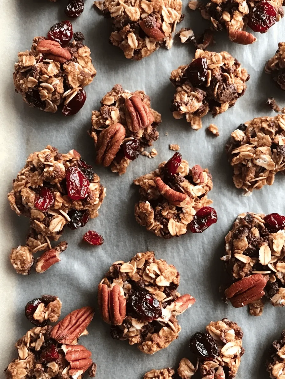 If you're searching for a sweet, chewy snack that's packed with flavor and nutrients, the Cranberry Pecan Clusters Delight is the perfect recipe for you! These delightful little clusters combine the rich taste of pecans, the tangy sweetness of dried cranberries, and the wholesome goodness of oats to create a satisfying treat. Whether you're enjoying them as a healthy breakfast, an energy-boosting snack, or a thoughtful dessert, these clusters are sure to impress friends and family alike.