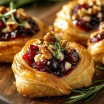 Elevate your appetizer game with these Easy Cranberry Brie Bites! Imagine flaky puff pastry enveloping creamy brie cheese, complemented by tangy cranberry sauce and a hint of crunch from walnuts. Perfect for holiday gatherings or a cozy dinner at home, these bites are not just a treat for the palate but also a feast for the eyes. With their warm golden edges and a burst of colors from the cranberry and herbs, they are sure to be a showstopper!