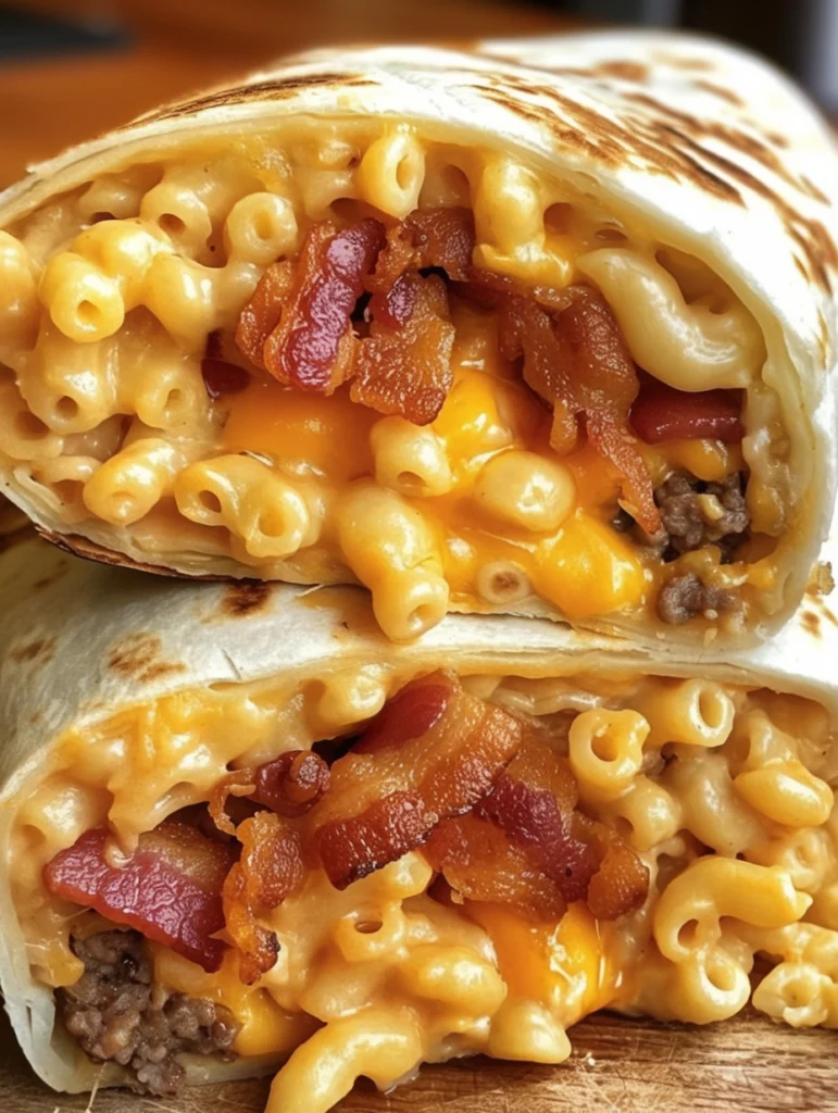 Bacon Mac 'n' Cheese Burger Wrap Recipe