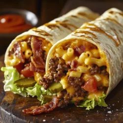 In the world of culinary creativity, few combinations can evoke the same level of comfort and satisfaction as the Mac 'n' Cheese Burger Wrap. This delightful fusion recipe masterfully merges the creamy, cheesy goodness of classic macaroni and cheese with the hearty and satisfying essence of a juicy burger, all wrapped up in a convenient tortilla. Perfect for family meals, gatherings, or casual dining experiences, this dish is not only a crowd-pleaser but also a fun twist on two beloved staples.