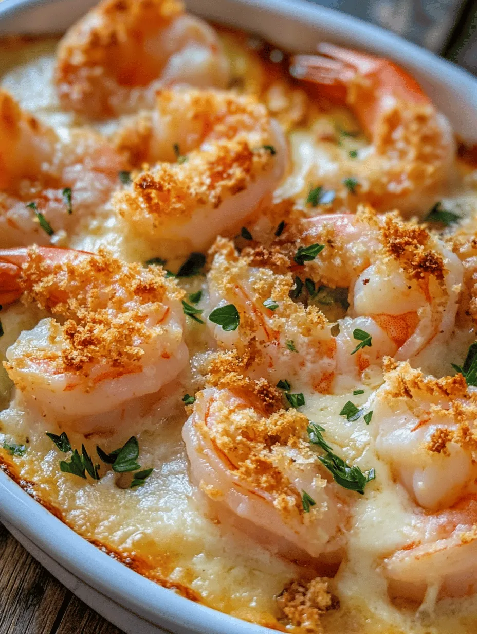 Garlic Shrimp Gratin is a sumptuous seafood dish that marries the rich, aromatic flavors of garlic with creamy cheeses, creating a culinary delight that is both comforting and indulgent. This dish features succulent shrimp nestled in a luscious sauce, topped with a golden, crispy layer of breadcrumbs and cheese that tantalizes the taste buds with every bite. Perfect for casual family dinners or elegant gatherings, Garlic Shrimp Gratin offers a sophisticated yet approachable option that is sure to impress your guests.