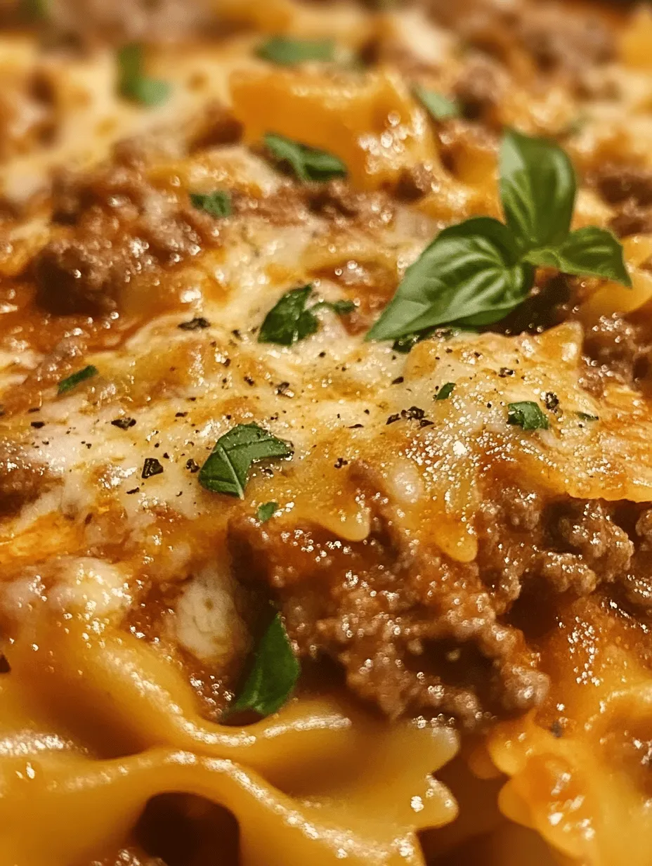 To create the ultimate Cheesy Bowtie Bliss with Ground Beef, it’s essential to understand the core components that make this dish not only flavorful but also a comforting delight. Here’s a closer look at the ingredients that will take your pasta bake from ordinary to extraordinary.