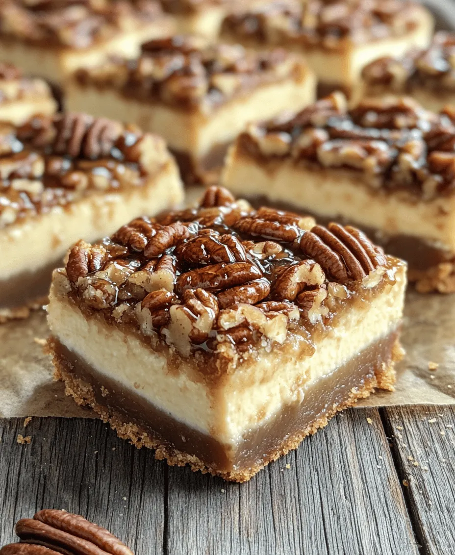 Indulging in a dessert that combines the best of two beloved classics is an experience like no other. The Delicious Pecan Pie Cheesecake Bars recipe offers a tantalizing blend of flavors that perfectly marries the creamy richness of cheesecake with the nutty sweetness of pecan pie. This unique dessert is not only visually appealing but also provides a delightful taste sensation, making it an ideal treat for any occasion. Whether you're gearing up for a festive holiday gathering, planning a cozy family dinner, or simply looking to satisfy your sweet tooth at home, these bars are sure to impress everyone at the table.