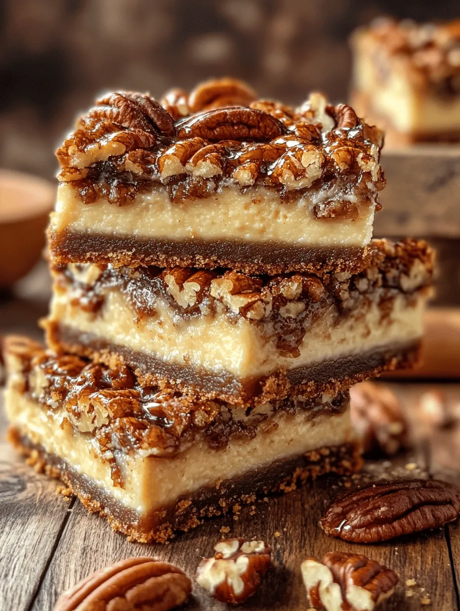 Indulging in a dessert that combines the best of two beloved classics is an experience like no other. The Delicious Pecan Pie Cheesecake Bars recipe offers a tantalizing blend of flavors that perfectly marries the creamy richness of cheesecake with the nutty sweetness of pecan pie. This unique dessert is not only visually appealing but also provides a delightful taste sensation, making it an ideal treat for any occasion. Whether you're gearing up for a festive holiday gathering, planning a cozy family dinner, or simply looking to satisfy your sweet tooth at home, these bars are sure to impress everyone at the table.