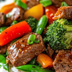 If you're looking for a quick and delicious dinner option that satisfies your taste buds while being easy to prepare, look no further than Savory Black Pepper Beef Delight. This dish combines tender strips of beef sirloin with vibrant vegetables, all coated in a rich, flavorful sauce that features the distinctive kick of black pepper. Perfect for busy weeknights, this stir-fry recipe not only delivers on taste but also offers a nutritious balance of protein and veggies that the whole family will love.