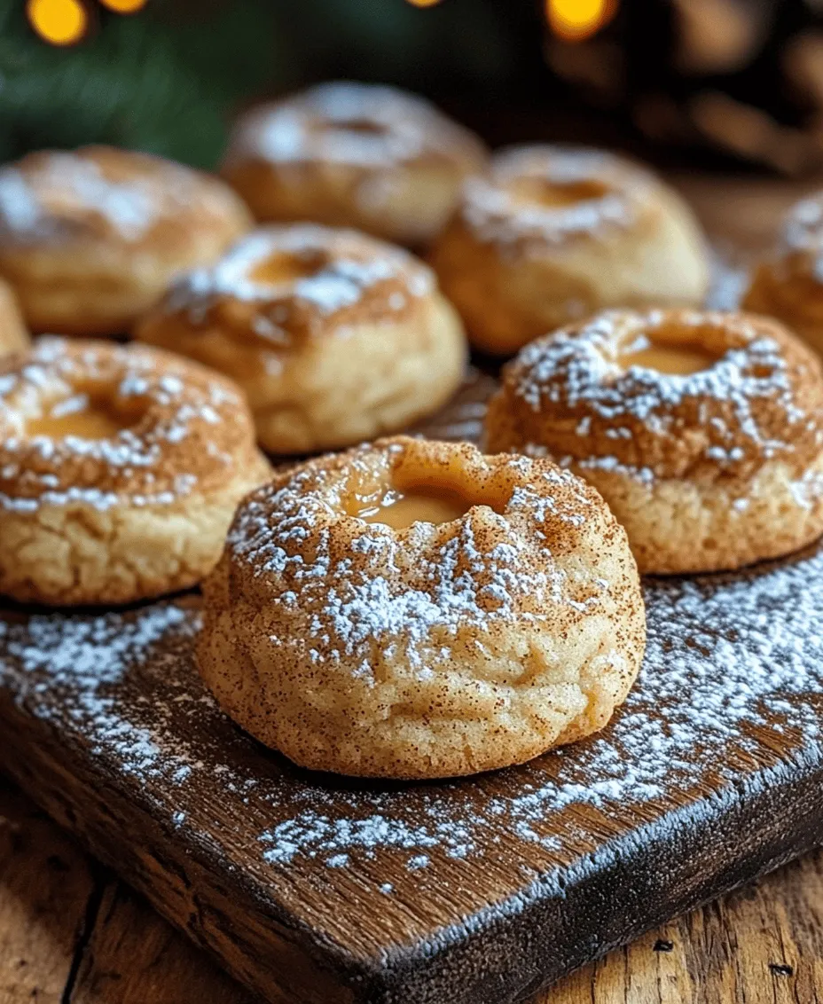 As the holiday season approaches, the air fills with the comforting scents of cinnamon, nutmeg, and freshly baked cookies. Among the myriad of festive treats, <strong></noscript>Eggnog Snickerdoodle Thumbprint Cookies</strong> stand out as a delightful combination of flavors and textures that perfectly captures the spirit of the holidays. These cookies offer a unique twist on traditional snickerdoodles by incorporating a creamy eggnog filling, making them a seasonal favorite that promises to evoke nostalgia and warmth at holiday gatherings.” /></p>
</p>
<h2>Eggnog Snickerdoodle Thumbprint Cookies Recipe</h2>
</p>
<h3>Creaming Method for Butter and Sugar</h3>
</p>
<p>To achieve the perfect texture for your Eggnog Snickerdoodle Thumbprint Cookies, start with the creaming method, which involves beating together butter and sugar. This foundational step is crucial for creating light and fluffy cookies. Begin by placing softened unsalted butter—ideally at room temperature—into a mixing bowl. Add granulated sugar and brown sugar. Using an electric mixer or a hand whisk, beat the mixture on medium speed for about 3 to 5 minutes.</p>
</p>
<p>The goal here is to incorporate air into the butter, which will lead to a light and tender cookie. The mixture should turn pale in color and noticeably increase in volume. This step not only enhances the texture but also helps the cookies rise properly during baking. If you notice any lumps of butter after mixing, continue to beat until the mixture is smooth and creamy.</p>
</p>
<h3>Incorporating Eggs and Flavorings</h3>
</p>
<p>Once your butter and sugar are perfectly creamed, it’s time to incorporate the eggs and flavorings. Add in one large egg and one egg yolk, both at room temperature, one at a time. Mix well after each addition, ensuring that the eggs are fully integrated into the butter-sugar mixture. This process contributes to the overall moisture of the dough, as well as the richness of flavor.</p>
</p>
<p>Next, add your flavorings—specifically vanilla extract and a splash of rum or bourbon, if desired, to enhance the eggnog profile. Continue to mix until everything is well combined and the mixture is smooth. Properly mixing these ingredients is essential, as it ensures a homogenous dough that will bake evenly, creating delightful cookies.</p>
</p>
<h3>Combining Dry Ingredients</h3>
</p>
<p>Before moving on to form the cookies, you need to prepare the dry ingredients. In a separate bowl, whisk together all-purpose flour, baking powder, baking soda, salt, ground cinnamon, and nutmeg. Whisking these dry ingredients separately is important to evenly distribute the leavening agents and spices throughout the flour. This step helps avoid clumps that could lead to uneven baking or flavor intensity in your cookies.</p>
</p>
<p>Once thoroughly combined, gradually add the dry ingredients to the wet mixture. Use a spatula or wooden spoon to mix gently until no flour streaks remain. Be careful not to overmix; a few flour specks are okay. The dough should be slightly sticky but should hold its shape when rolled into a ball.</p>
</p>
<h3>Forming the Cookies</h3>
</p>
<p>Now comes the fun part—forming the cookies! Using a cookie scoop or your hands, portion out the dough into uniform balls, approximately one inch in diameter. Rolling the dough between your palms will help create smooth balls. For consistent sizes, consider using a cookie scoop, which will yield evenly sized cookies that bake uniformly.</p>
</p>
<p>Once you have rolled all the dough into balls, roll each ball in powdered sugar until fully coated. This not only adds sweetness but also creates a beautiful snowy appearance that is perfect for the holiday season. Be sure to give each cookie space on the baking sheet, as they will spread while baking.</p>
</p>
<h3>Creating the Thumbprints</h3>
</p>
<p>To create the signature thumbprint in each cookie, gently press your thumb into the center of each dough ball. It’s important not to press too hard; just enough to create an indentation that can hold the eggnog filling later. If you find that your thumb sticks to the dough, you can lightly dust it with flour to prevent this.</p>
</p>
<p>After forming the thumbprints, you can chill the cookie tray in the refrigerator for about 15 minutes before baking. This step helps reduce spreading and ensures a thicker cookie.</p>
</p>
<h3>Baking and Filling the Cookies</h3>
</p>
<p>Preheat your oven to 350°F (175°C). Once the cookies are ready, place them in the oven and bake for 10 to 12 minutes, or until the edges are lightly golden. Keep an eye on the cookies, as baking times may vary depending on your oven. To check for doneness, look for a set edge and a slight puff in the center.</p>
</p>
<p>As soon as you remove the cookies from the oven, it’s essential to add the eggnog filling. While the cookies are still warm, spoon a small amount of eggnog into each thumbprint. This creates a warm, gooey center that will solidify slightly as the cookies cool, resulting in a decadent flavor profile.</p>
</p>
<h3>Cooling and Final Touches</h3>
</p>
<p>Once filled, allow the cookies to cool on the baking sheet for about 5 to 10 minutes before transferring them to a wire rack to cool completely. This cooling process allows the eggnog filling to set and prevents the cookies from becoming too soft.</p>
</p>
<p>For an extra touch of elegance, you can dust the cooled cookies with additional powdered sugar just before serving. This not only enhances the visual appeal but also adds a delightful sweetness to each bite.</p>
</p>
<h3>Serving Suggestions and Pairings</h3>
</p>
<p>Eggnog Snickerdoodle Thumbprint Cookies are a festive treat that can be enjoyed in various ways. Here are some serving suggestions and pairings to elevate your cookie experience:</p>
</p>
<p>– <strong>Beverage Pairings</strong>: These cookies pair beautifully with warm beverages. Consider serving them alongside spiced cider, freshly brewed coffee, or even a chilled glass of eggnog for a delightful flavor combination. The spices in the cookies complement the warmth of these drinks perfectly.</p>
</p>
<p>– <strong>Presentation Ideas</strong>: When hosting holiday gatherings, present your cookies on a decorative platter or in a festive cookie jar. You could even package them as gifts, wrapping them in clear cellophane and tying with a festive ribbon. This not only makes for a thoughtful gift but also adds a personal touch to your holiday celebrations.</p>
</p>
<h3>Nutritional Information</h3>
</p>
<p>With the holiday season comes indulgence, and these Eggnog Snickerdoodle Thumbprint Cookies are no exception. Each cookie contains a balance of flavors and ingredients, making them a delightful treat. While the exact nutritional content will vary based on the specific recipe and portion sizes, you can expect each cookie to contain approximately:</p>
</p>
<p>– Calories: 120</p>
<p>– Total Fat: 5g</p>
<p>– Saturated Fat: 3g</p>
<p>– Cholesterol: 25mg</p>
<p>– Sodium: 50mg</p>
<p>– Total Carbohydrates: 18g</p>
<p>– Dietary Fiber: 0g</p>
<p>– Sugars: 8g</p>
<p>– Protein: 2g</p>
</p>
<p>While these cookies are a delightful holiday treat, moderation is key. Enjoy them as part of a balanced diet, especially during festive gatherings.</p>
</p>
<h3>Conclusion</h3>
</p>
<p>Baking Eggnog Snickerdoodle Thumbprint Cookies is not just about creating delicious treats; it’s about creating memories. The warm spices, creamy eggnog filling, and tender texture make these cookies a beloved addition to any holiday celebration. As you gather in the kitchen with family and friends, the joy of baking and sharing these delightful cookies comes to life.</p>
</p>
<p>Encourage your loved ones to join in the fun, making this recipe a cherished tradition that can be passed down through generations. The laughter and love shared while baking will create lasting memories that are just as sweet as the cookies themselves. So, don your apron, preheat your oven, and get ready to experience the warmth and festive spirit that Eggnog Snickerdoodle Thumbprint Cookies bring to your holiday season. Enjoy the process, savor each bite, and embrace the joy of sharing these delicious treats with those you hold dear.</p>
<div id=