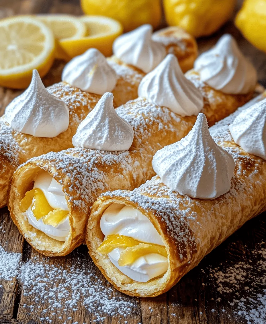 Cannolis are one of the most cherished pastries from Italy, known for their crispy shells and rich, creamy fillings. Traditionally filled with sweetened ricotta cheese, cannolis have delighted dessert lovers for generations. In this innovative recipe, we take the classic concept of cannolis and give it a refreshing twist by combining it with the beloved flavors of lemon meringue pie. The Zesty Lemon Meringue Pie Cannolis offer a delightful balance of tartness and sweetness, encased in a crunchy shell and topped with fluffy, golden meringue. This dessert is perfect for those looking to impress at gatherings or simply indulge in a unique treat.