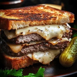 The classic patty melt is a quintessential American dish that beautifully marries the concepts of a burger and a grilled cheese sandwich. This beloved comfort food is often celebrated for its satisfying blend of flavors and textures, making it a go-to option for those seeking a hearty meal. The patty melt features a juicy beef patty, perfectly caramelized onions, and melted Swiss cheese, all nestled between two slices of grilled bread. This recipe not only satisfies hunger but also evokes a sense of nostalgia, transporting many back to simpler times when comfort food was the highlight of mealtime.