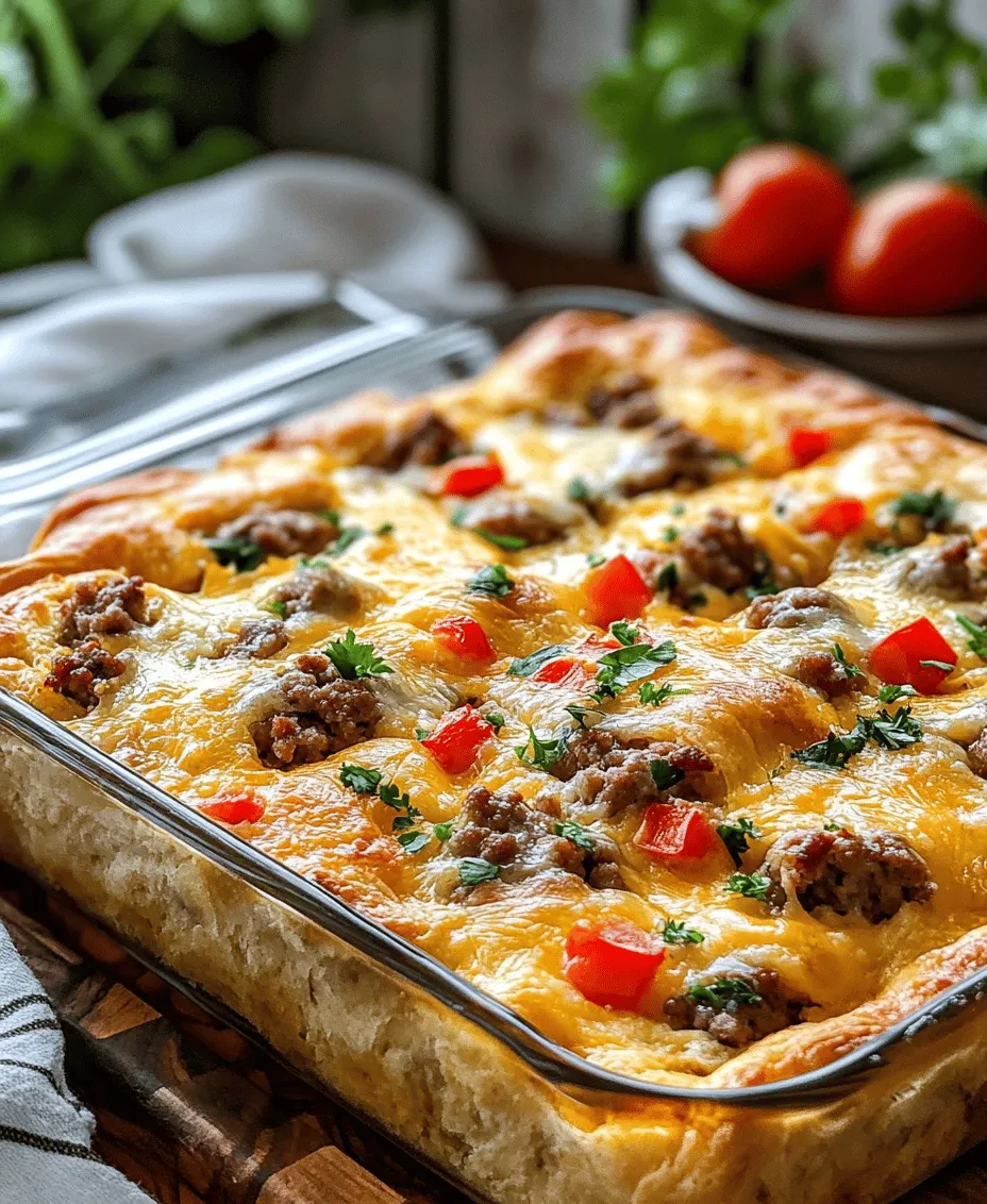 Before diving into the assembly of your Cheesy Crescent Roll Breakfast Bake, it's crucial to preheat your oven to 375°F (190°C). Preheating is a vital step in baking, as it ensures that the dish cooks evenly from the moment it enters the oven. An adequately preheated oven helps achieve the perfect golden-brown crust and ensures the filling is thoroughly cooked.