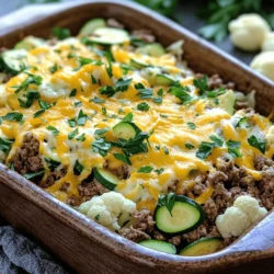 In the ever-evolving world of culinary creativity, finding recipes that are both delicious and low in carbohydrates can be a delightful challenge. Enter the Cheesy Low-Carb Keto Ground Beef Casserole, a nourishing dish that brings comfort food to your dining table without the guilt of excess carbs. This casserole is perfect for anyone following a keto diet, and it is packed with flavors and textures that everyone will love. The beauty of a casserole lies in its versatility; it can serve as a satisfying main course for dinner or be prepped ahead for easy lunches throughout the week.