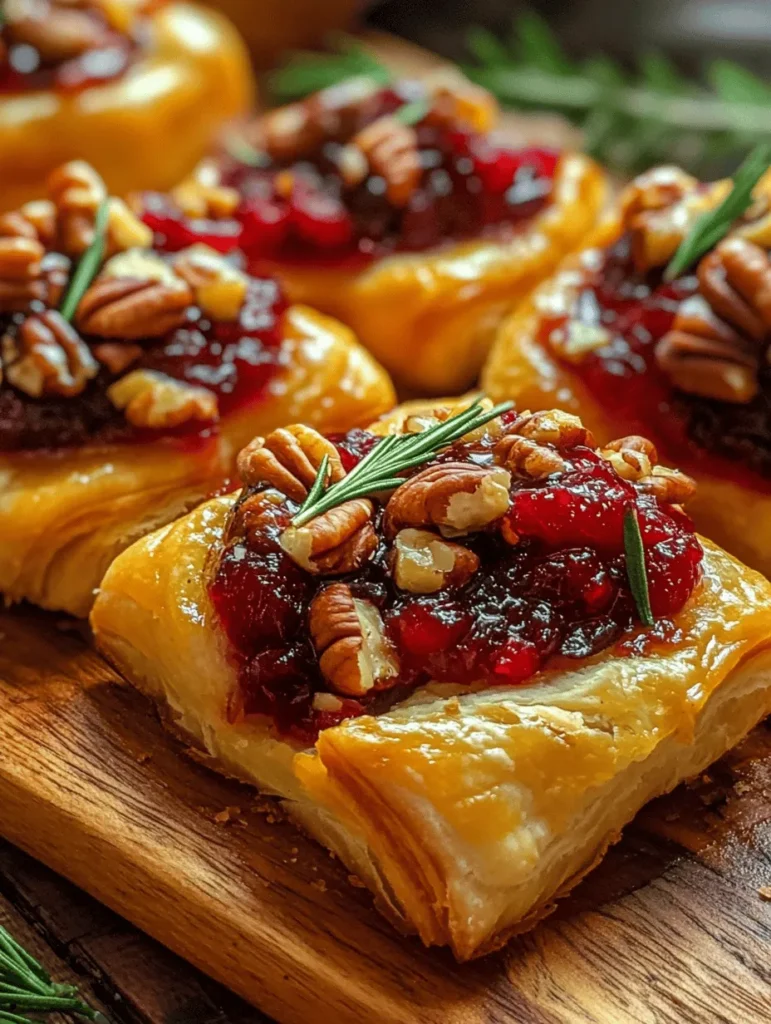 Imagine a perfect bite-sized treat that's warm, gooey, and bursting with sweet and tangy flavors. Cranberry Brie Bites with a Sweet Twist are the holiday appetizer you've been searching for! With rich brie cheese melted over a dollop of cranberry sauce, all encased in crispy puff pastry and drizzled with honey, these delightful bites are sure to impress your guests at any gathering. Whether it’s a cozy family dinner or a festive celebration with friends, these bites will steal the show!