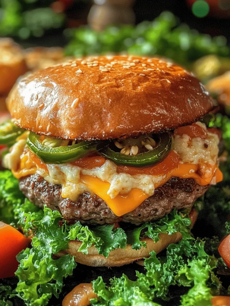 If you're searching for a burger that is bursting with flavor, look no further! Our Cheesy Jalapeño Popper Stuffed Burgers combine the beloved classic burger with the creaminess of jalapeño poppers. Imagine biting into a juicy patty only to discover a gooey, cheesy filling, perfectly complemented by the zing of fresh jalapeños. These burgers are perfect for summer BBQs, family gatherings, or a weeknight dinner that feels special. Once you try this recipe, you’ll want to whip it up again and again!