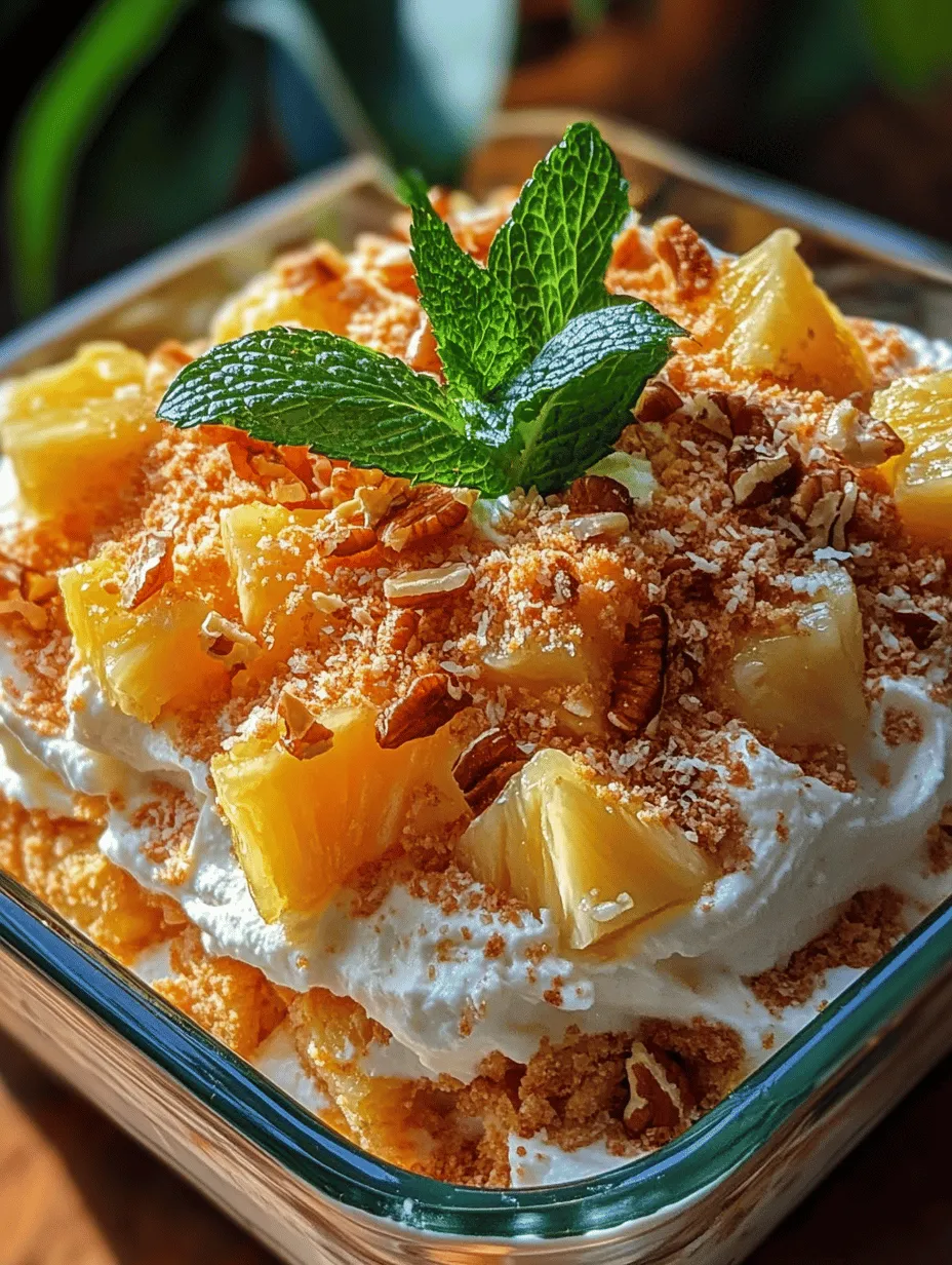 If you’re in search of a light, refreshing dessert that captures the essence of summer, look no further than the Tropical Bliss: No-Bake Pineapple Cream Dessert. This delightful treat combines the sweet, tangy flavor of pineapple with the creamy richness of a smooth filling, all while being remarkably easy to prepare. The best part? You won’t need to turn on your oven! Perfect for warm-weather gatherings or simply as a sweet escape from everyday life, this dessert brings the tropics to your table without any fuss.