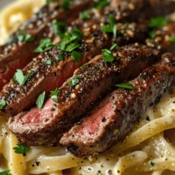 There's something undeniably satisfying about a meal that tantalizes your taste buds with contrasting flavors. Our Spicy Cajun Steak with Creamy Alfredo Pasta combines the robust heat of Cajun spices with the rich, velvety texture of Alfredo sauce, creating a culinary experience that is both indulgent and exciting. This dish is perfect for a special occasion or a cozy dinner at home, and its fusion of flavors will surely impress anyone at your table.