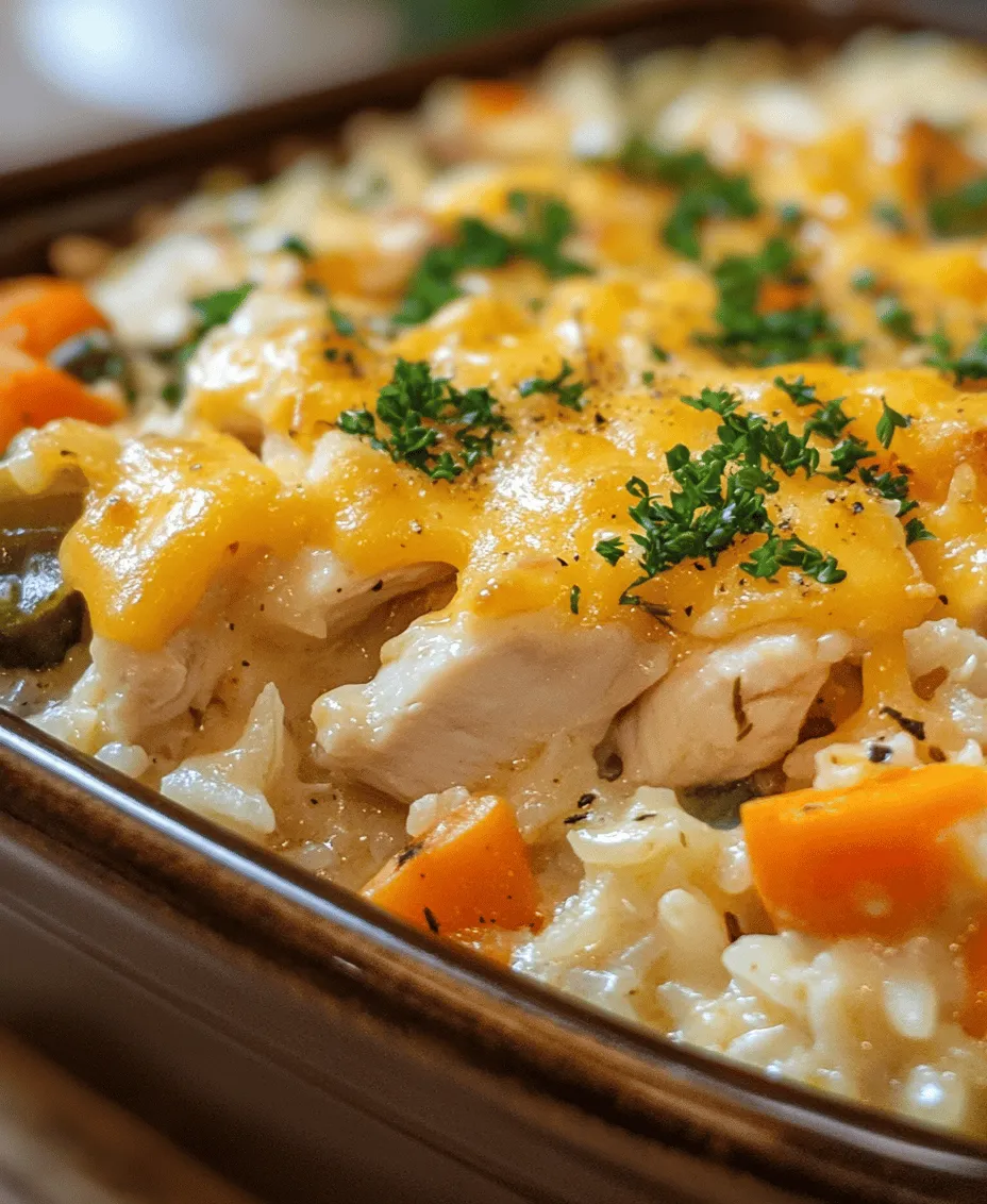 Classic comfort food often brings to mind hearty meals that nurture both the body and soul. One such dish that embodies this concept is the Classic Comfort Chicken and Rice Casserole. This delightful recipe combines tender chicken, fluffy rice, and a medley of vegetables, all enveloped in a creamy sauce topped with melted cheddar cheese. Perfect for family gatherings or a cozy weeknight dinner, this casserole is not only easy to prepare but also a crowd-pleaser.