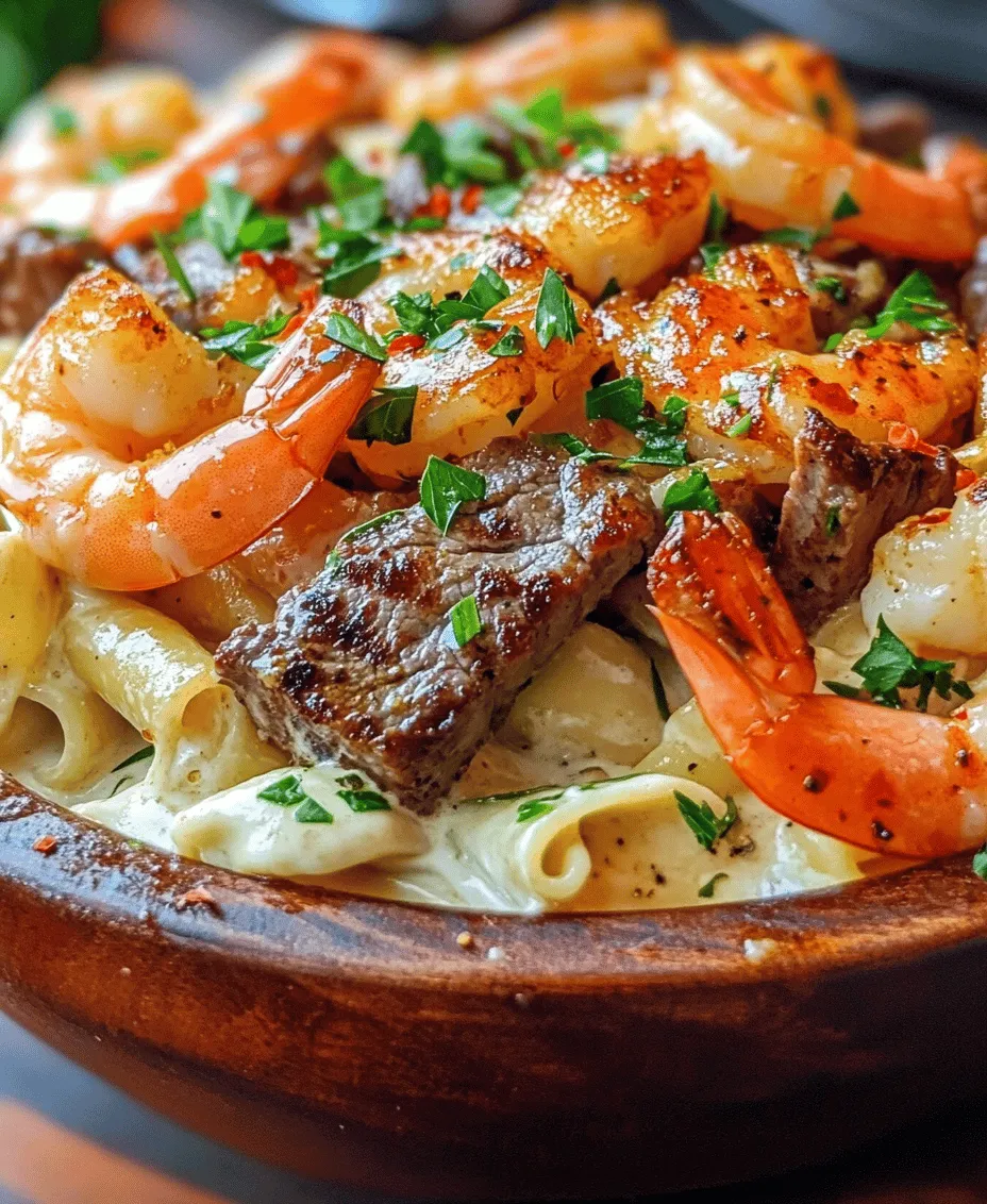 If you're looking for a dish that embodies rich flavors and culinary excitement, look no further than the Cajun Shrimp and Steak Alfredo Pasta Extravaganza. This delightful fusion brings together the best of both worlds—succulent shrimp and tender steak—perfectly enveloped in a creamy Alfredo sauce with a spicy Cajun twist. Originating from the deep culinary traditions of Louisiana, Cajun cuisine is known for its bold flavors and hearty ingredients, making it an ideal candidate for a pasta dish that promises to impress.