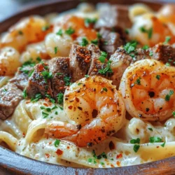 If you're looking for a dish that embodies rich flavors and culinary excitement, look no further than the Cajun Shrimp and Steak Alfredo Pasta Extravaganza. This delightful fusion brings together the best of both worlds—succulent shrimp and tender steak—perfectly enveloped in a creamy Alfredo sauce with a spicy Cajun twist. Originating from the deep culinary traditions of Louisiana, Cajun cuisine is known for its bold flavors and hearty ingredients, making it an ideal candidate for a pasta dish that promises to impress.