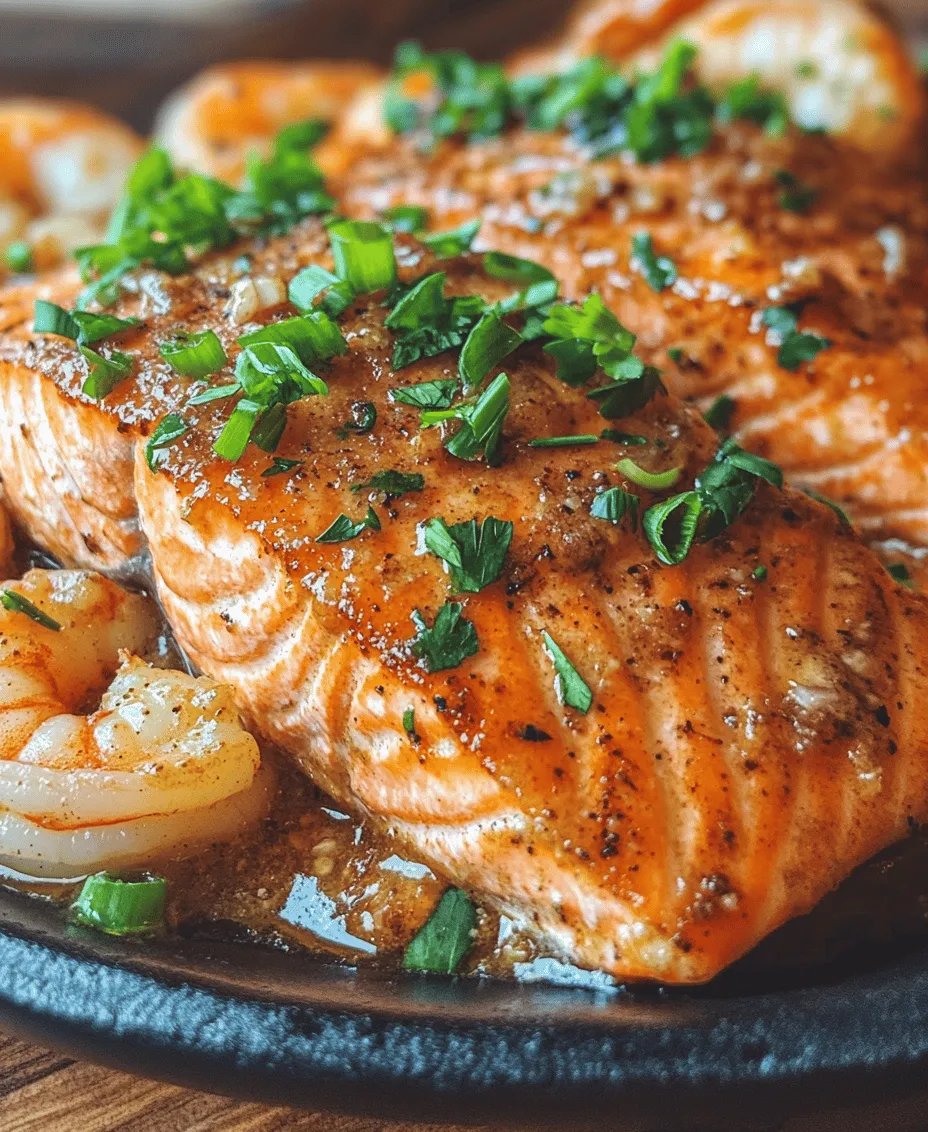 If you're looking to impress your family or guests with a stunning and flavorful meal, the <strong>Cajun Delight: Salmon & Shrimp Extravaganza</strong> is the perfect recipe to add to your repertoire. This dish combines the rich, buttery flavors of salmon and succulent shrimp with the bold and spicy notes characteristic of Cajun cuisine. It’s a quick yet impressive meal that captures the essence of Louisiana's culinary traditions, making it an ideal choice for both weeknight dinners and special occasions.