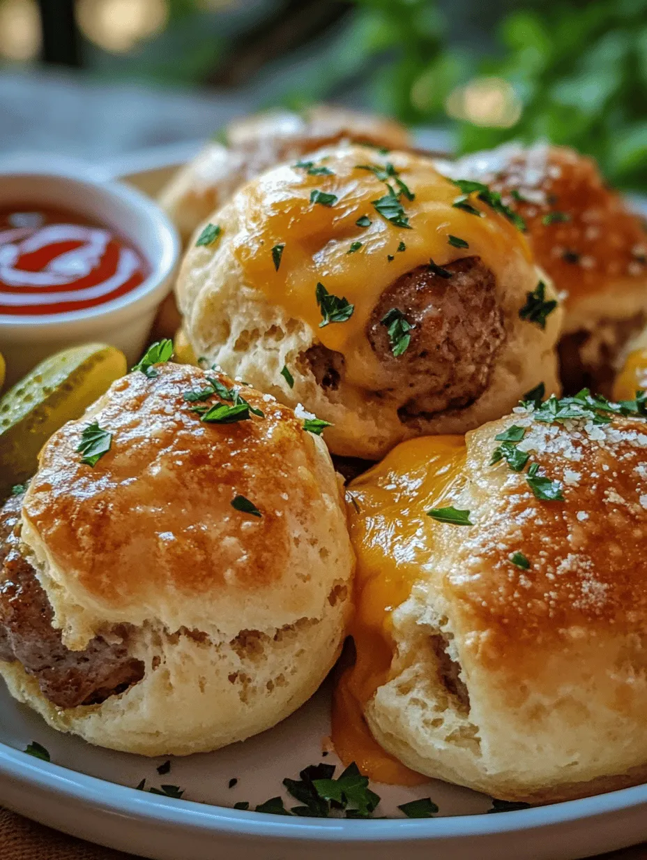 If you're searching for a crowd-pleasing appetizer or a new family favorite, look no further than these Garlic Parmesan Cheeseburger Bombs! Picture juicy, seasoned beef filled with melted cheddar cheese, all enveloped in buttery, flaky biscuit dough and topped with a savory garlic-Parmesan mixture. These bombs are a delightful fusion of classic cheeseburgers and comfort food, making them irresistible for both kids and adults alike. Not only do they pack a punch of flavor, but they also promise a fun and interactive dining experience!