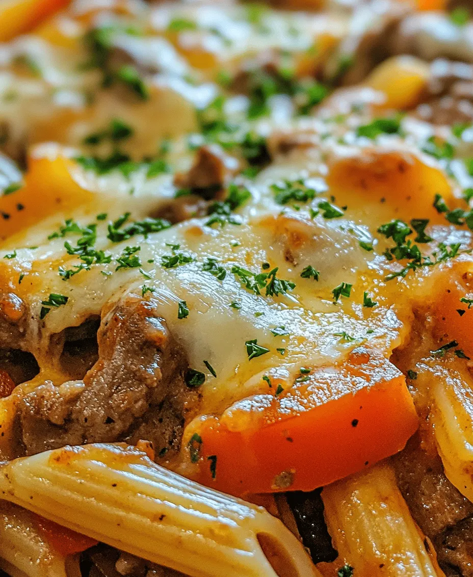 Welcome to the world of comforting casseroles! The Crockpot Philly Cheesesteak Pasta Casserole combines the classic flavors of a Philly cheesesteak with the convenience of a slow cooker, making it an ideal dish for busy weeknights or cozy gatherings. Imagine coming home after a long day to a warm, hearty meal waiting for you, filled with tender beef, sautéed vegetables, and a creamy, cheesy sauce. This dish is not only satisfying but also easy to prepare, allowing you to spend more time with loved ones and less time in the kitchen.