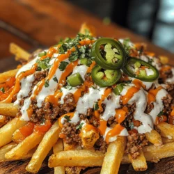 Cheesy Loaded Fries with Beef and Mozzarella have quickly become a beloved staple in the world of comfort foods and party snacks. This dish is a mouthwatering combination of crispy, golden fries topped with seasoned ground beef and an indulgent cheese sauce, making it an irresistible option for any gathering or a cozy night in. The blend of textures – the crunch of the fries, the savory depth of the beef, and the creamy richness of the cheese – creates a flavor experience that tantalizes the taste buds and satisfies even the heartiest appetites.