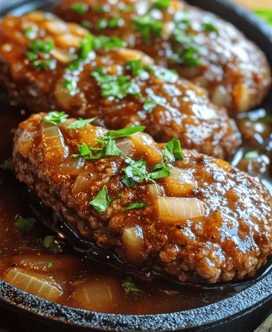 Salisbury steak is a beloved classic that has graced dinner tables for generations, embodying the essence of comfort food. This hearty dish, which consists of seasoned ground beef patties smothered in rich gravy, is a satisfying way to bring warmth and nostalgia into your home dining experience. Homemade meals not only nourish the body but also create cherished memories that linger long after the last bite. The Sizzling Salisbury Steak Delight recipe takes this timeless dish to new heights, offering a savory, mouthwatering experience that is sure to impress family and friends alike.