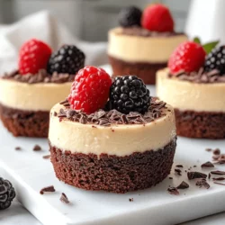 If you’re a fan of desserts that combine rich flavors with delightful textures, then Brownie Bottom Mini Cheesecakes are sure to be a hit in your kitchen. This delectable treat captures the best of both worlds: the fudgy, chocolatey goodness of brownies paired with the creamy, tangy sweetness of cheesecake. Each mini cheesecake is a perfectly portioned indulgence, making them ideal for parties, celebrations, or simply a delightful weeknight dessert.