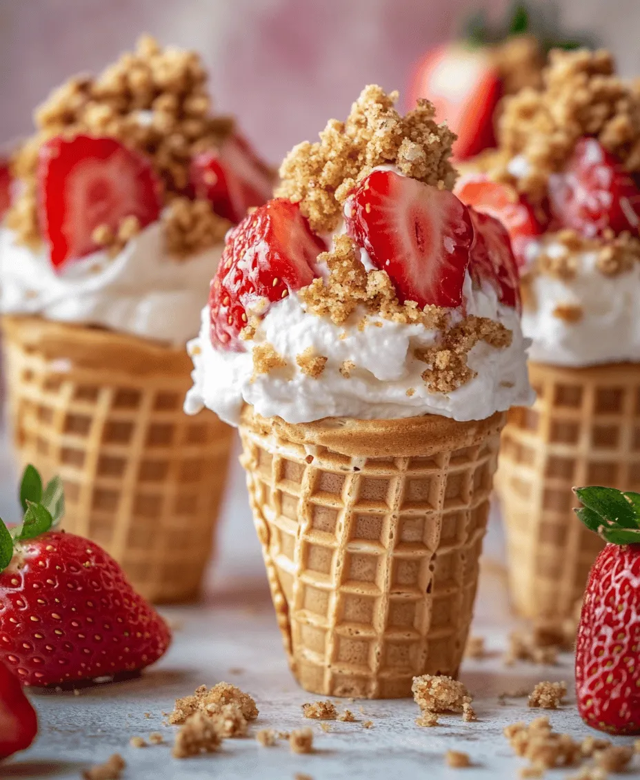 If you’re searching for a delightful dessert that combines the refreshing taste of strawberries with the creamy richness of cheesecake, look no further than Strawberry Crunch Cheesecake Cones. This mouthwatering treat captures the essence of summer in a portable, easy-to-eat form. With layers of succulent strawberries, a luscious cheesecake filling, and a satisfying crunch, these cones are perfect for various occasions, whether it’s a vibrant summer party, a casual picnic in the park, or a fun family gathering.