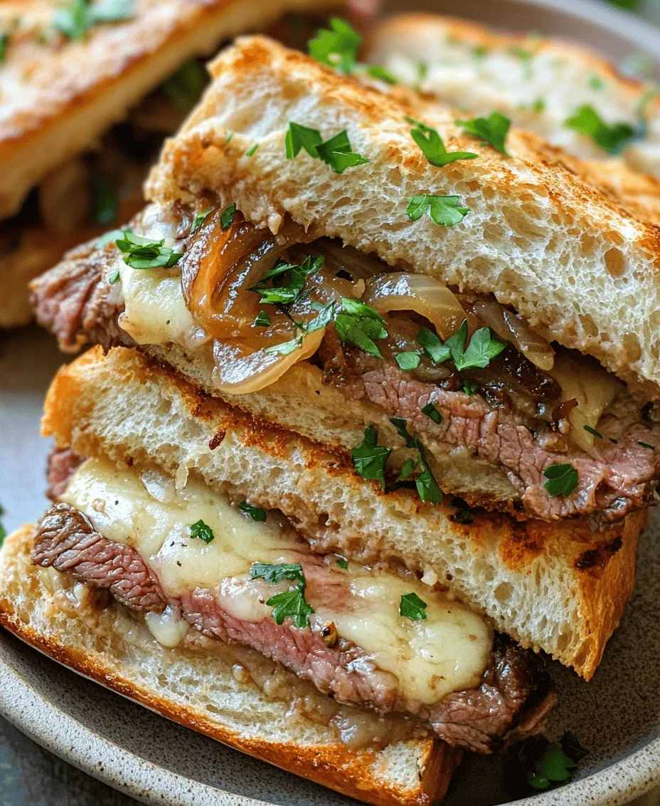 Savory French onion steak sandwiches are a culinary delight that marries the rich, robust flavors of perfectly cooked steak with the sweet, caramelized essence of onions, all nestled between slices of crusty, fresh bread. This dish offers a tantalizing experience for both the palate and the senses, making it a favorite among sandwich lovers and steak enthusiasts alike. The fusion of textures—from the tender steak to the velvety onions and the crispy bread—creates a symphony of flavors that can elevate any meal, whether it's a casual weeknight dinner or a weekend gathering with friends.