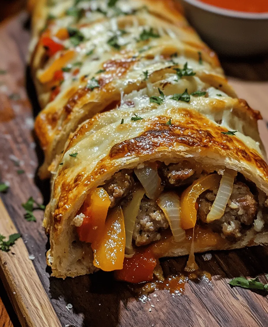 Sausage and Peppers Stromboli is a delectable dish that has captured the hearts (and appetites) of many across the globe. Originating from Italian-American cuisine, this savory rolled pizza is filled with flavorful Italian sausage, sweet bell peppers, and a melty blend of cheeses. The combination of these ingredients creates a mouthwatering experience that makes Stromboli a perfect dish for gatherings, game days, or even a cozy family dinner.