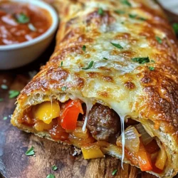 Sausage and Peppers Stromboli is a delectable dish that has captured the hearts (and appetites) of many across the globe. Originating from Italian-American cuisine, this savory rolled pizza is filled with flavorful Italian sausage, sweet bell peppers, and a melty blend of cheeses. The combination of these ingredients creates a mouthwatering experience that makes Stromboli a perfect dish for gatherings, game days, or even a cozy family dinner.