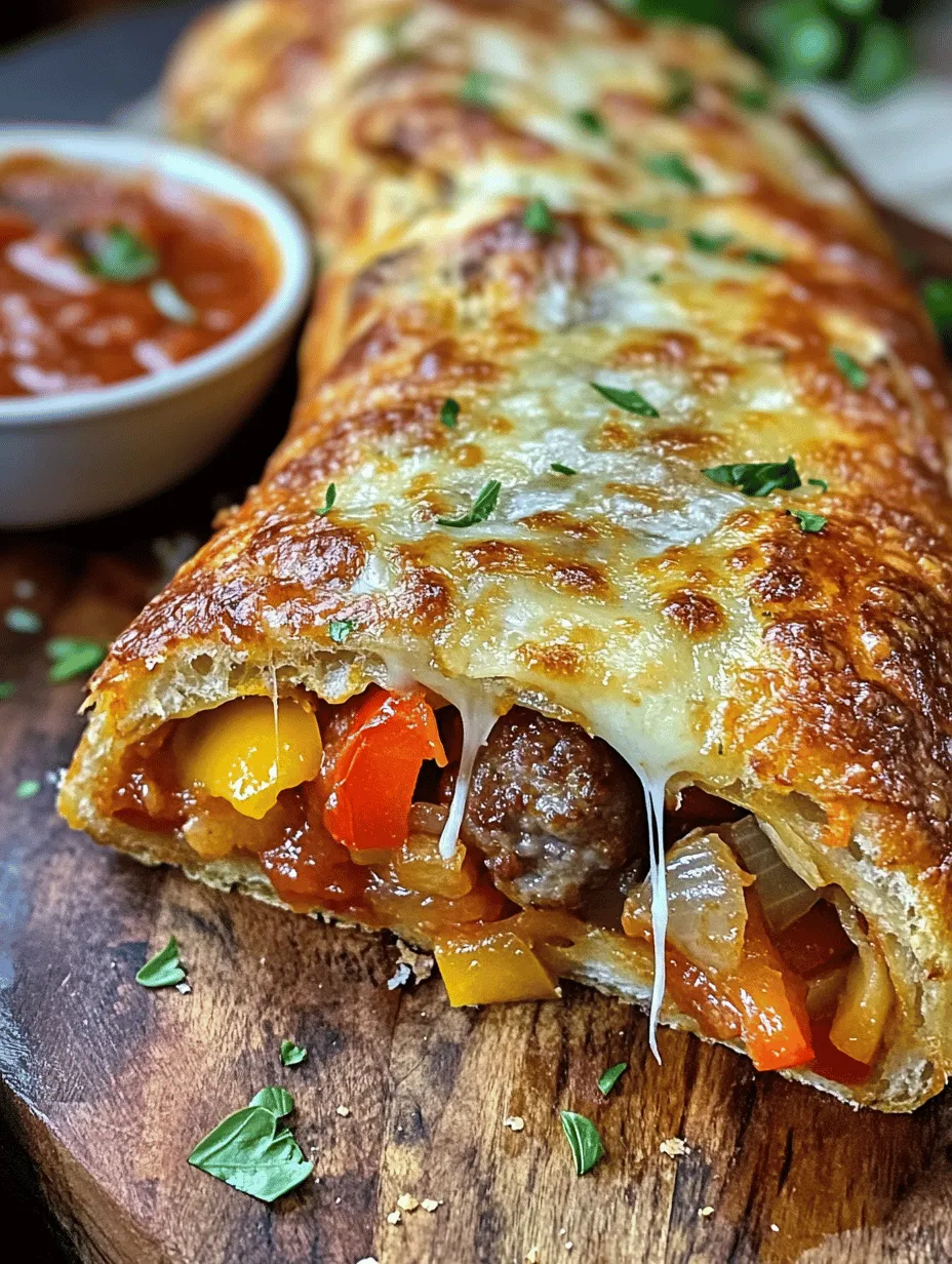 Sausage and Peppers Stromboli is a delectable dish that has captured the hearts (and appetites) of many across the globe. Originating from Italian-American cuisine, this savory rolled pizza is filled with flavorful Italian sausage, sweet bell peppers, and a melty blend of cheeses. The combination of these ingredients creates a mouthwatering experience that makes Stromboli a perfect dish for gatherings, game days, or even a cozy family dinner.