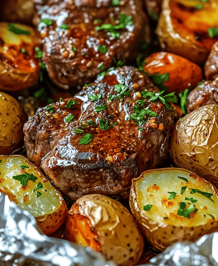 In the world of quick and delicious meals, Garlic Butter Steak and Potato Foil Packets stand out as a savory and satisfying option. This one-pan dish is not only packed with intense flavors but is also incredibly easy to prepare, making it perfect for busy weeknights or weekend gatherings. The combination of tender sirloin steak and creamy baby potatoes, all infused with a rich garlic butter sauce, creates a mouthwatering experience that is sure to please any palate. Ideal for those who crave a hearty meal without the hassle of extensive cleanup, this recipe captures the essence of comfort food with minimal effort.