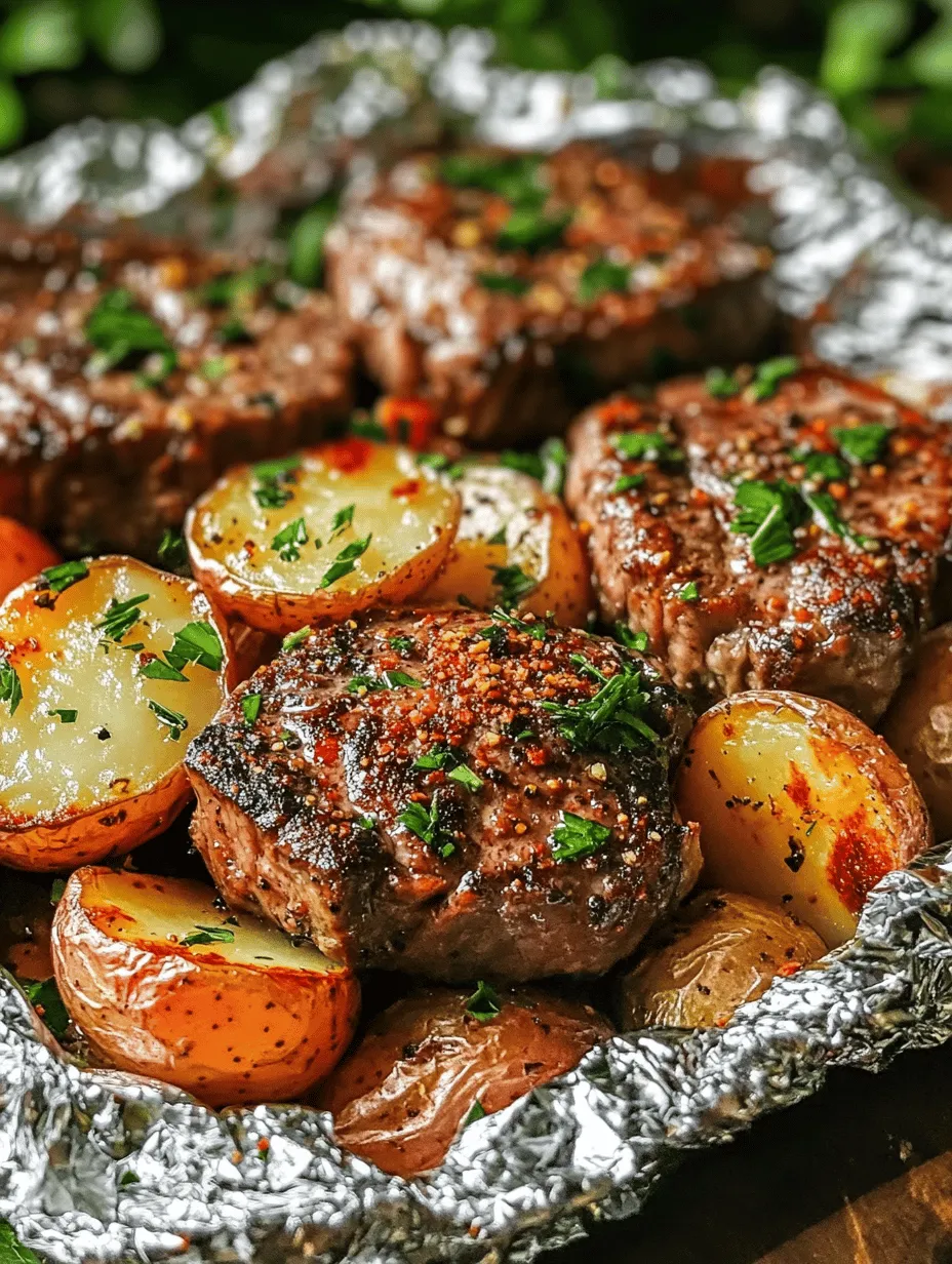 In the world of quick and delicious meals, Garlic Butter Steak and Potato Foil Packets stand out as a savory and satisfying option. This one-pan dish is not only packed with intense flavors but is also incredibly easy to prepare, making it perfect for busy weeknights or weekend gatherings. The combination of tender sirloin steak and creamy baby potatoes, all infused with a rich garlic butter sauce, creates a mouthwatering experience that is sure to please any palate. Ideal for those who crave a hearty meal without the hassle of extensive cleanup, this recipe captures the essence of comfort food with minimal effort.